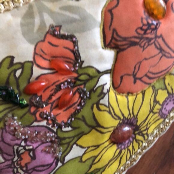 Vintage Hand made beaded and rattan handbag purse - Picture 12 of 13